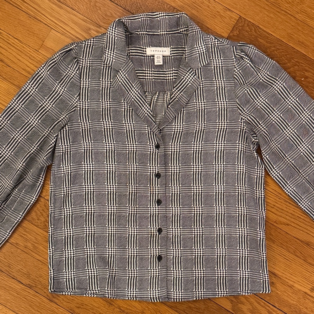 Topshop Black and White Checkered top